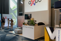 Stoisko konferencyjne Axpo. Konferencja PSEW w hotelu Narvil. Projekt i wykonanie stoiska Tatjana Kobuszewska trksystem.com-axpo-psew-2022-by-tatjana-kobuszewska-202202