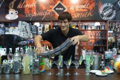 Stoisko targowe Makro C&C. Targi Polagra. Stoisko baristów i barmanów. Dynamiczne pokazy baristyczne. Projekt i nadzór Tatjana Kobuszewska