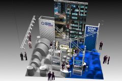 Wyrenderowane w 3D stoisko targowe dla Nilfisk Advance i Nilfisk ALTO, zainspirowane Pierwszymi Targami, zawiera panele wystawowe, miejsca do siedzenia, światła i ludzi wchodzących w interakcje w grupach. Projekt prezentuje eleganckie srebrne i niebieskie odcienie. projekt i nadzór Tatjana Kobuszewska trksystem.com