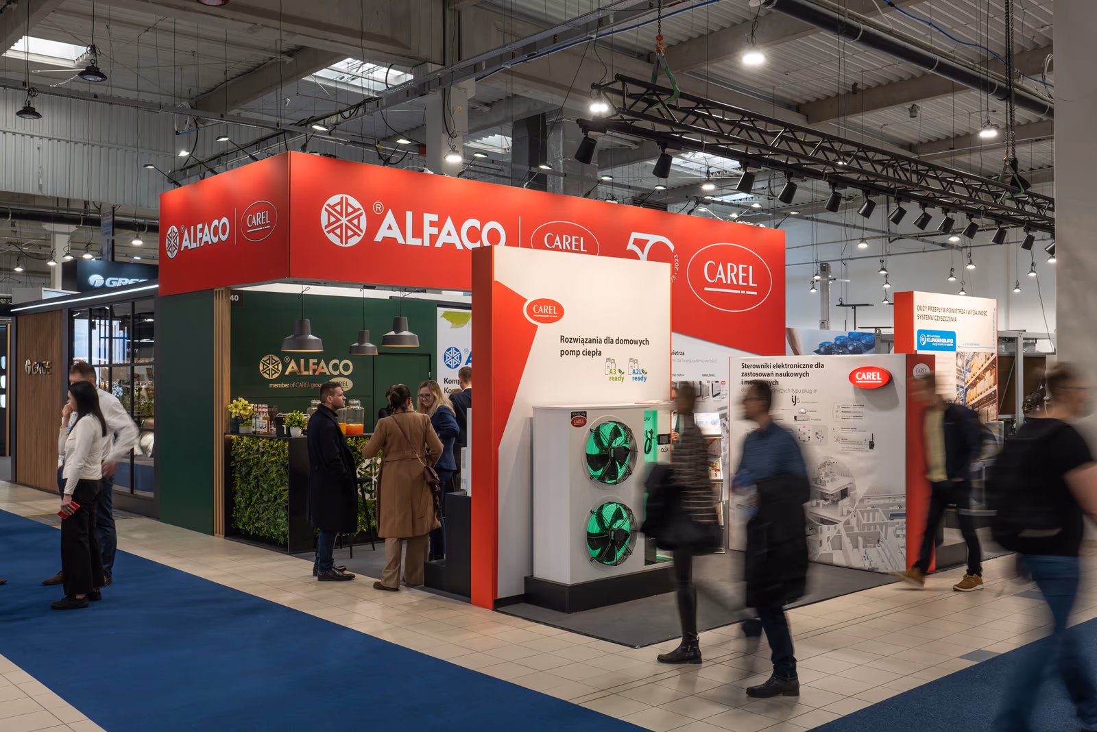 Stoisko targowe Alfaco i Carel 105 m² w hali F Ptak Warsaw Expo 2024